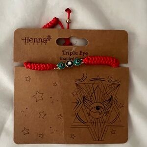 Henna Shoppe Red Braided Bracelet with Eye Charm